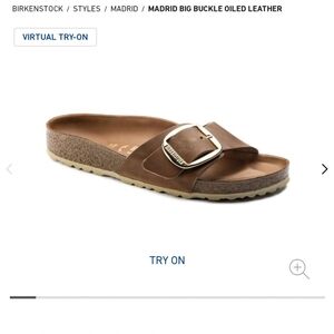 Birkenstock Madrid Big Buckle Oiled Leather Cognac size 39